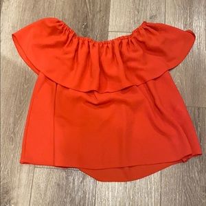 Aritzia Off the shoulder burnt orange top